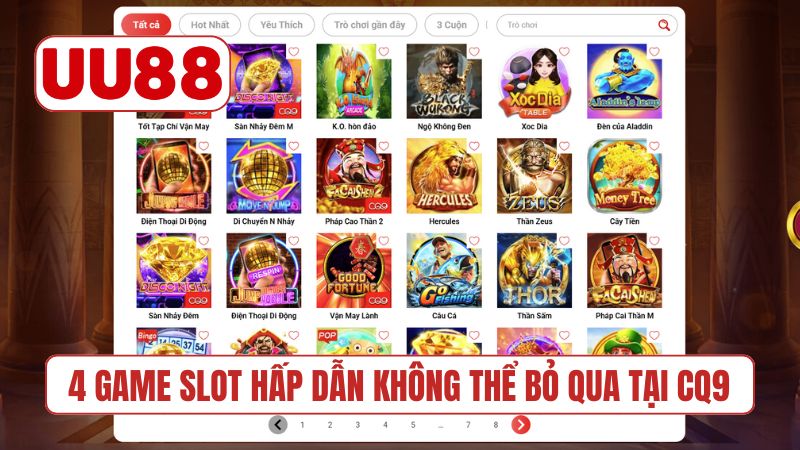 4 game slot hấp dẫn không thể bỏ qua tại CQ9