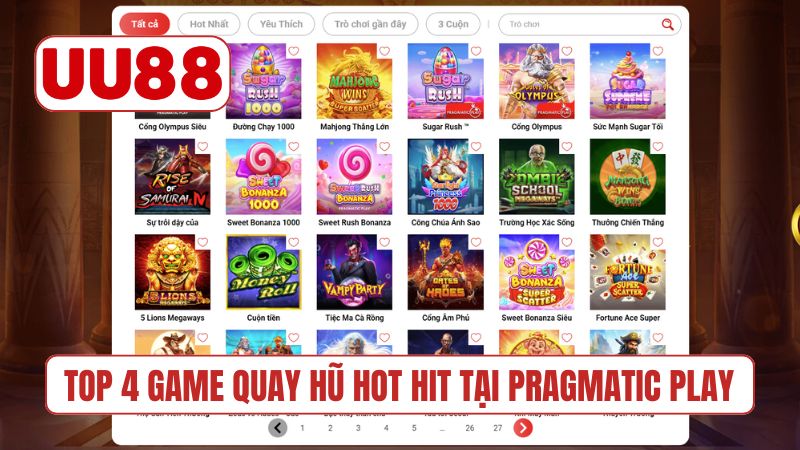 Top 4 game quay hũ hot hit tại Pragmatic Play